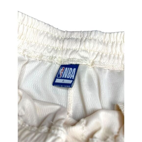 NBA Boys Large Basketball Shorts Beige Blue Drawstring Pockets - Picture 4 of 6